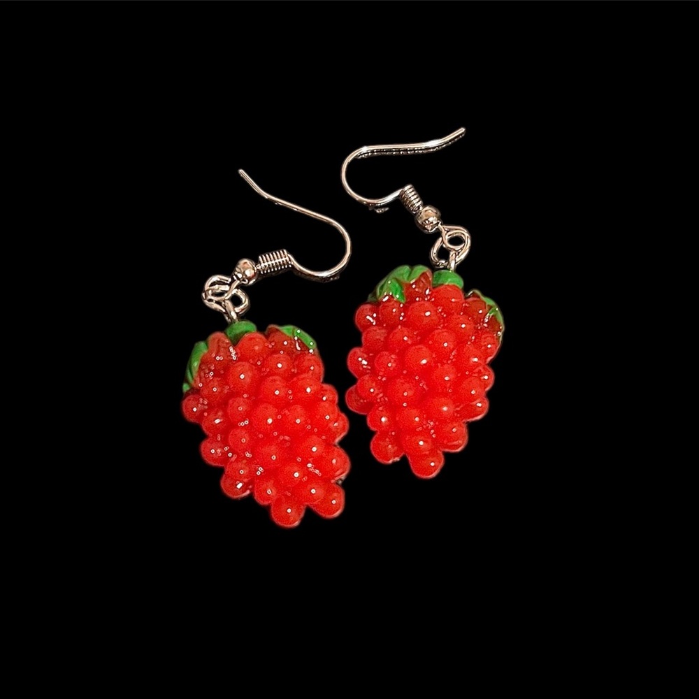Cute Red Grape Dangle Earrings